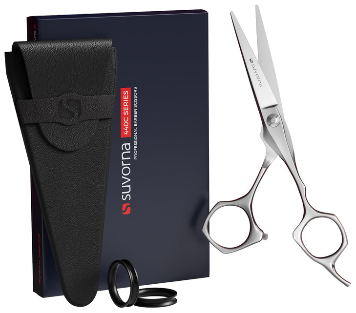 Suvorna Hair Cutting Scissors Barber Shears for Hair Cutting 65 440C Japanese Stainless Steel hair scissors professional