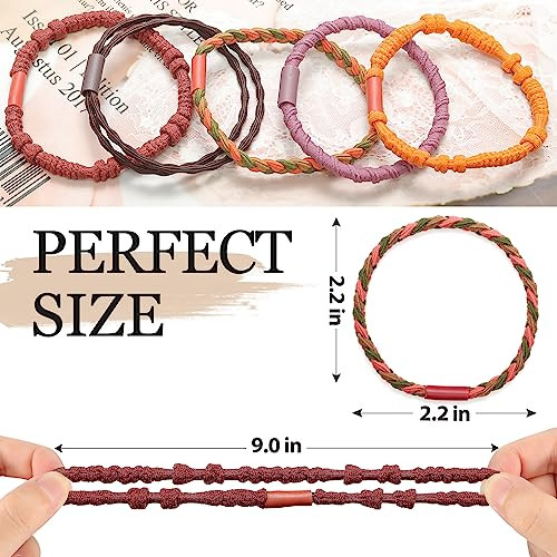 KANPRINCESS Hair Tie Bracelet 10Pcs Boho Hair Ties For Girls and Women Elastic Hair Ties Hair Bands For Ponytails Ponyta