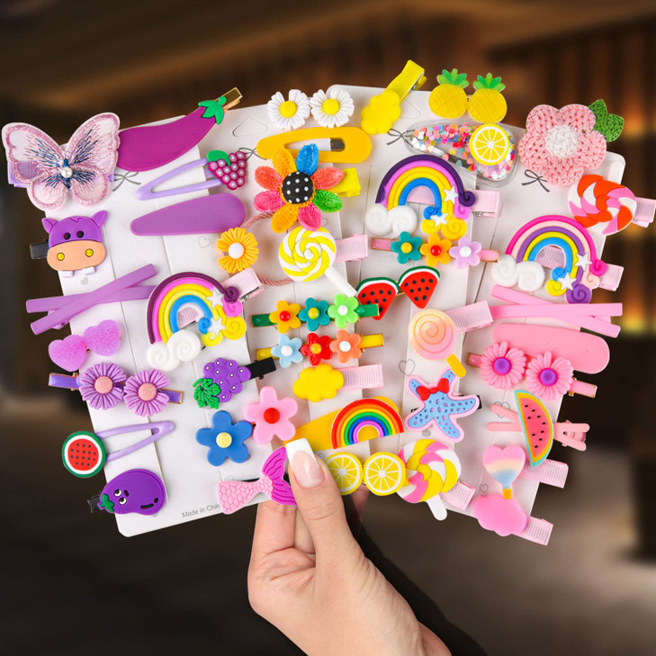42 Pieces Baby Hair Clips Hair Pin Barrettes for Girls Toddler Girls Hair Accessories Kids Hair Clips for Styling Flower