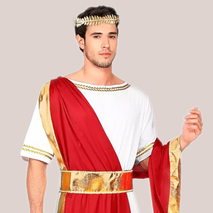 Tihebax Laurel Wreath Crown Greek God Costume Men Gold Leaf Crown for Toga Costume Accessories Greek Goddess Headpiece T