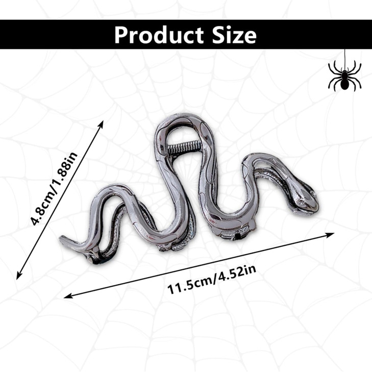 AIUPUOC Metal Black Snake Gothic Hair Claw Clip for Womens Thick Hair 1Pcs Halloween Hair Decorations Hair Accessories