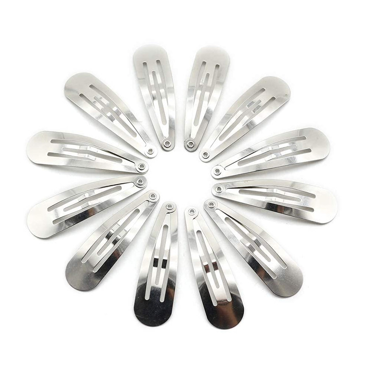 Dofash 12PCS Snap Hair Clips For WomenNon Slip Metal Hair Barrettes 5cm 2 Small Clips For Thin Fine HairSilver