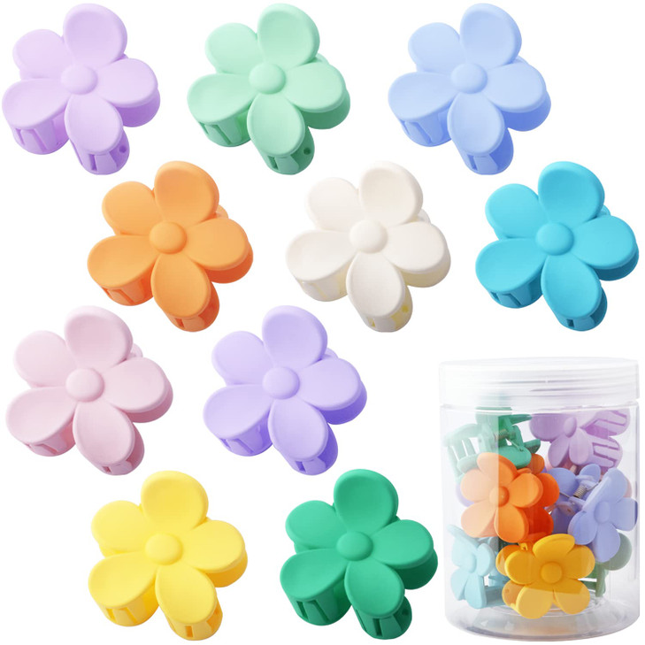 10 PCS Small Flower Hair Clips Cute Flower Shaped Hair Accessories Hair Claw Clip for Women Cream Color