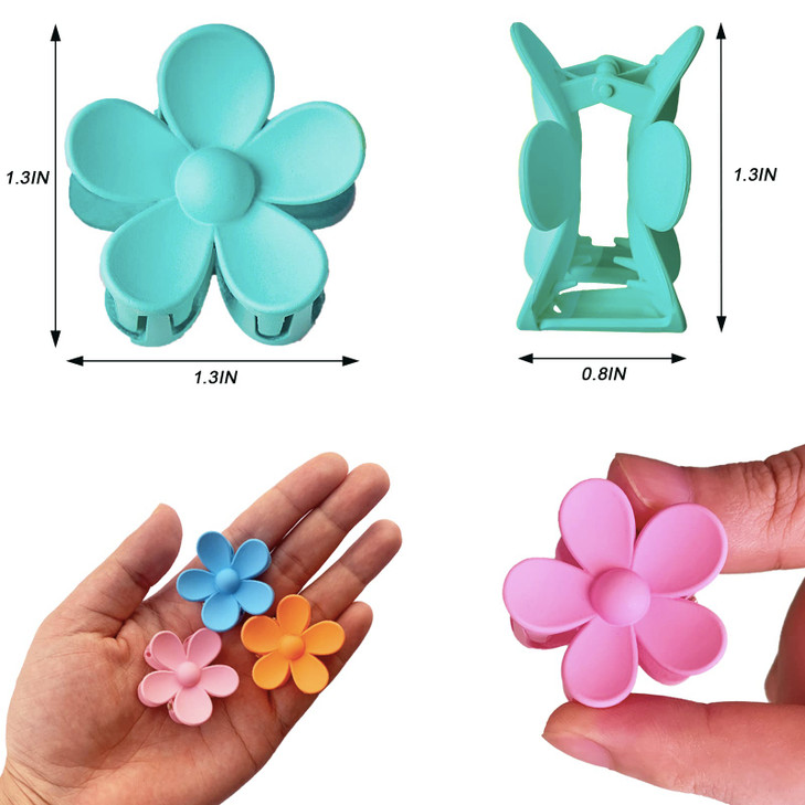 YosaiHom 12 Pack Small Flower Hair Claw Clips for Kids Girls Tiny Hair Clips for Thin Thick Hair137 Inch Mini Jaw Clips
