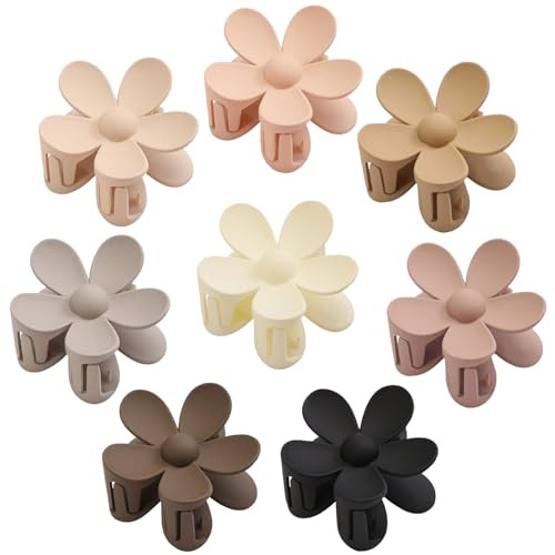 Flower Hair Clips Big Hair Claw Clips 8PCS Large Daisy Hair Clips Matte Claw Clips Strong Hold Jaw Claw Clips Thick Thin