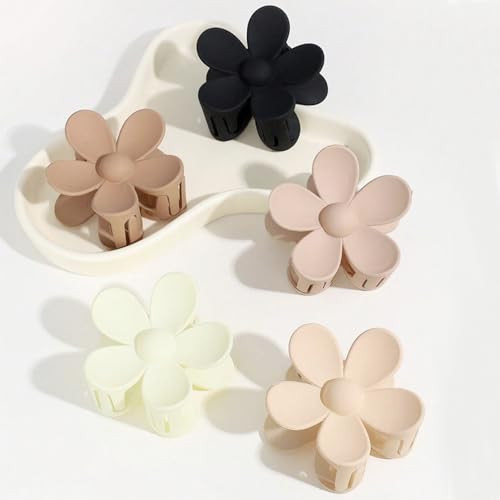Flower Hair Clips Big Hair Claw Clips 8PCS Large Daisy Hair Clips Matte Claw Clips Strong Hold Jaw Claw Clips Thick Thin