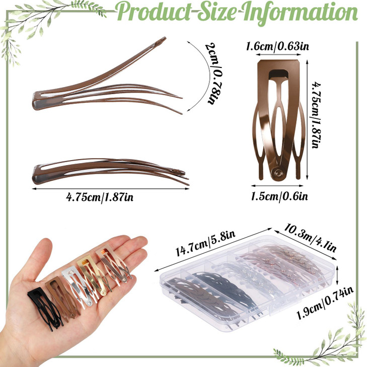 40Pcs Metal Snap Hair Clips Hair Barrettes for Women Girls Thin Fine Short Hair Accessories 5 Colors