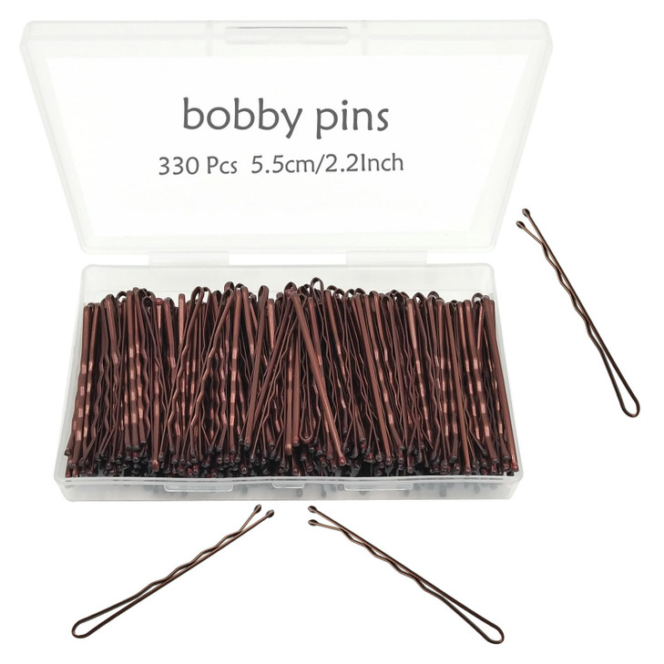 Bobby Pins Brown 330 Count 22 Inch Hair Pins With Cute Box Premium Bobby Pin For Kids Girls And Women Great For All Hair