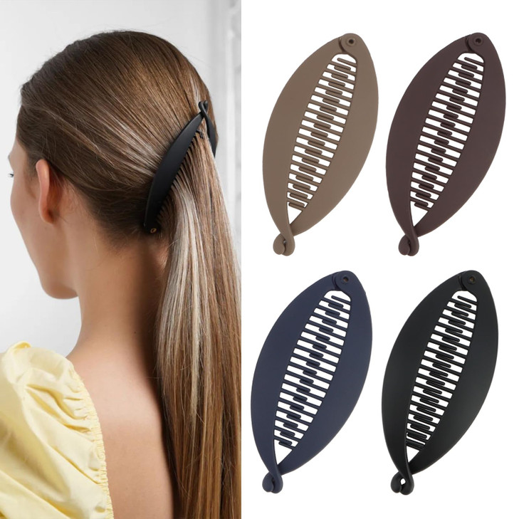 Hapdoo Hair Clips 4PCS Banana Clips for Thick Thin hair Matte Banana Hair Clips Strong Hold Ponytail Bun Holder Hair Bar