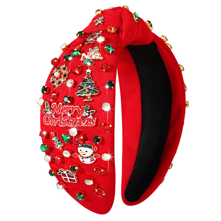 PHALIN Christmas Holiday Headband for Women Christmas Accessories Reindeer Snowflake Candy Cane Knotted Headband
