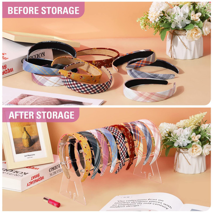 Suneerplay Headband Holder Clear Acrylic Headband Organizer Headband Holder Organizer Headband Display Stand Hairband St