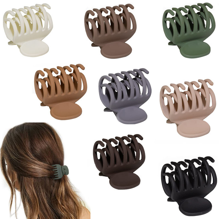 16 Matte Small Double Row Teeth Hair Clips for Women Strong Hold Jaw Clamps for Thin Fine Thick Hair