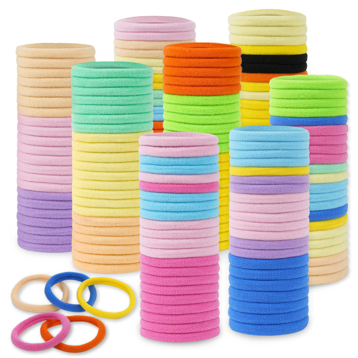 FVOLREM 100 PCS Hair Accessories No Damage Seamless Ponytail Holders Elastics and Bands for Thick Hair For Girls Women M