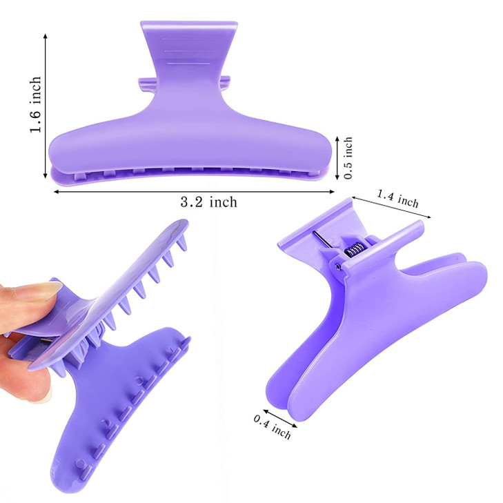 Ondder Hair Clips 12 Pack Butterfly Hair Clips Clamps Claws Pro Salon Hair Clips for Cutting Styling Sectioning Coloring