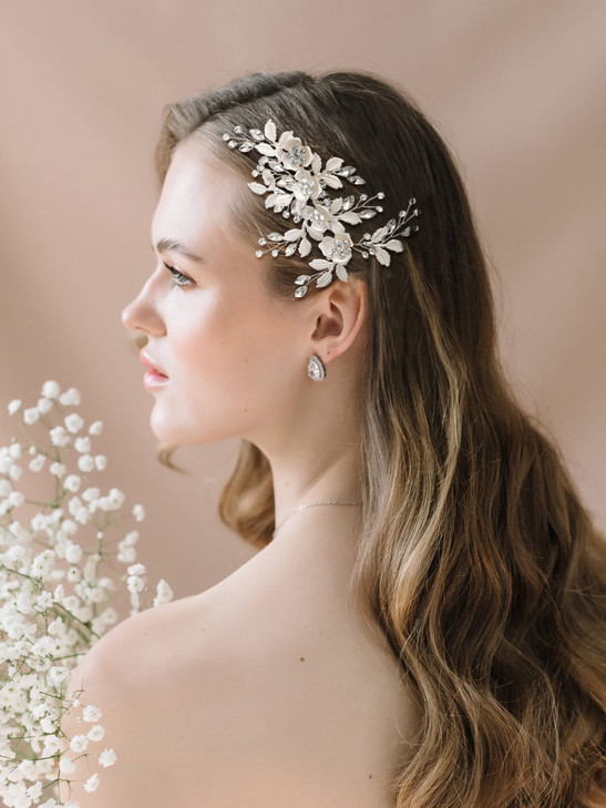 SWEETV Comb Handmade Wedding Hair Accessory with Rhinestones Silver for Brides and Bridesmaids Bridal Hair Pieces Weddin