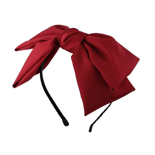 ROMODIYA Red Christmas Headband Big Bow Design Ribbon Knotted Bow Fashion Hair Hoop for Women Makeup or Sports