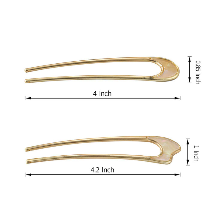 UShaped Hair Pins Metal Vintage Hair Sticks French Hair Pin Hairstyle Chignon for Women 2PCSStyle 1