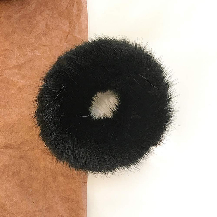 DINPREY 8 Pack Teddy Faux Fur Hair Scrunchies Rabbit Fluffy Maomao Hair Bands for Women Girl kids 8 PCS Artificial Rabbi