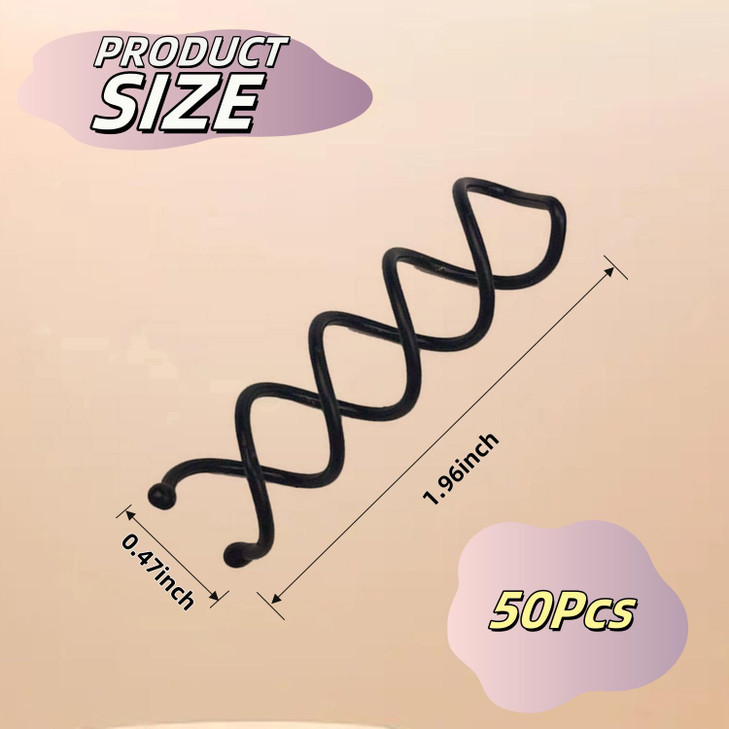 Hyamass 50Pcs Bobby Pins for Women Spiral Hair Ties NonScratch Round Tip French Hair Pins Secure Hold for Buns DIY Hairs
