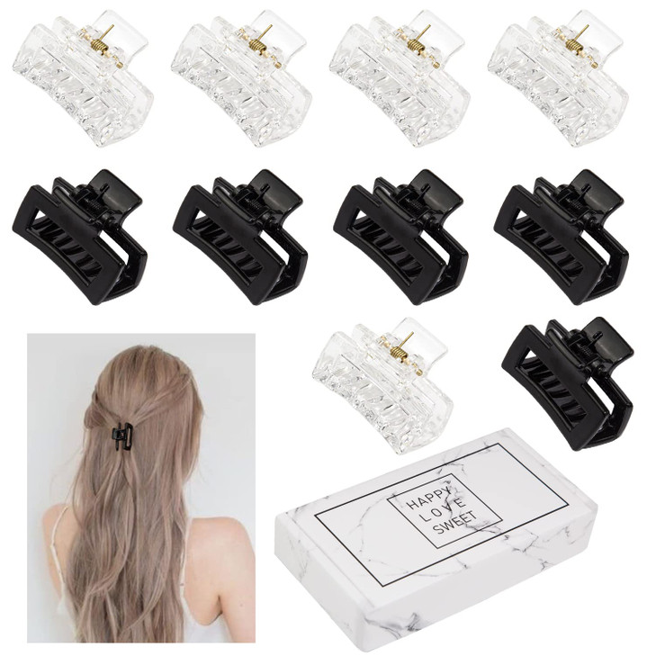 Cobinaan Small Claw Hair Clips for Women Girls 10 Pieces 15 Inch Mini Hair Jaw Clips for ThinMedium Thick Hair Matte Rec