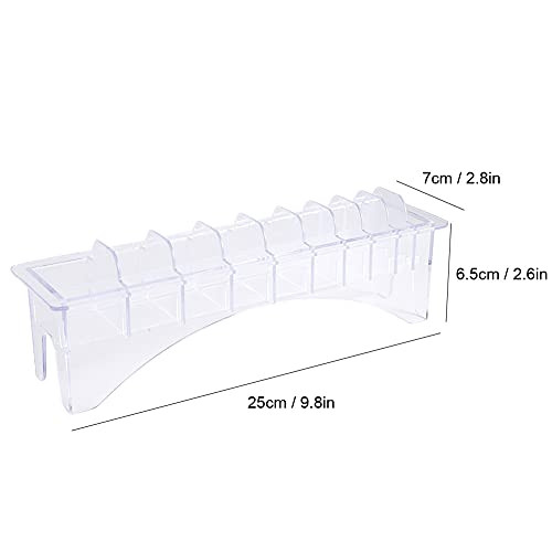 Watris Veiyi Clipper Guard Case Professional Barber Comb Holder for Universal Hair Clippers 10 Slots Transparent