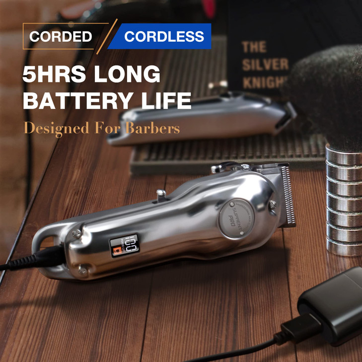 SUPRENT PRO Professional Hair Clippers for Men Hair Cutting Kit Zero Gap TBlade Trimmer Combo Cordless Barber Clipper Se