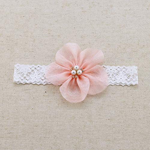 Kercisbeauty Baby Girls Flower Bows Headband Lace Headwear for Toddler Babies Elastic Adjustable Head piece Wreath Hallo