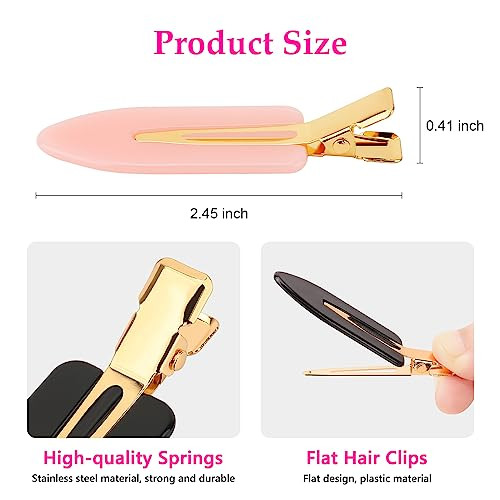 D 6 Pcs Creaseless Hair Clips No bend No Crease Hair Clip Makeup Clips for Women and Girls Flat Hair Clips for Hairstyli