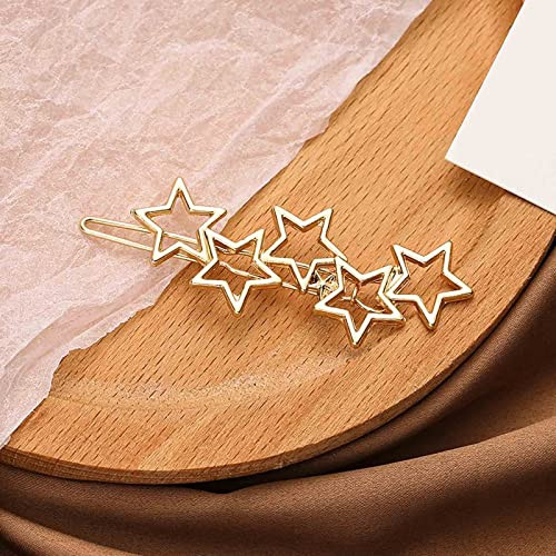 YienDoo Vintage Gold Cluster Hair Clips and Barrettes Metal Hoop Star Head Clip Bobby Pin Bridal Hair Accessories for Wo