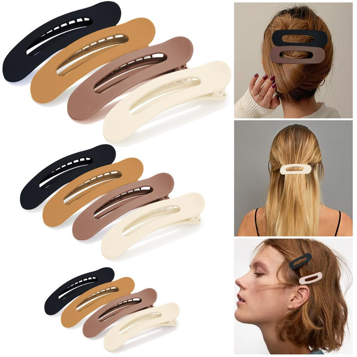 Large Duck Billed Banana Clips Ahoney 12 Pack Alligator Hair Clips for Thin Thick Hair 3 Sizes Lay Flat Styling Accessor