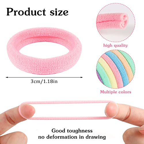 200Pcs Baby Hair Ties 1 Inch Seamless Toddler Hair Ties for Girls and Kids Elastic Ponytail Holders Stocking Stuffers fo