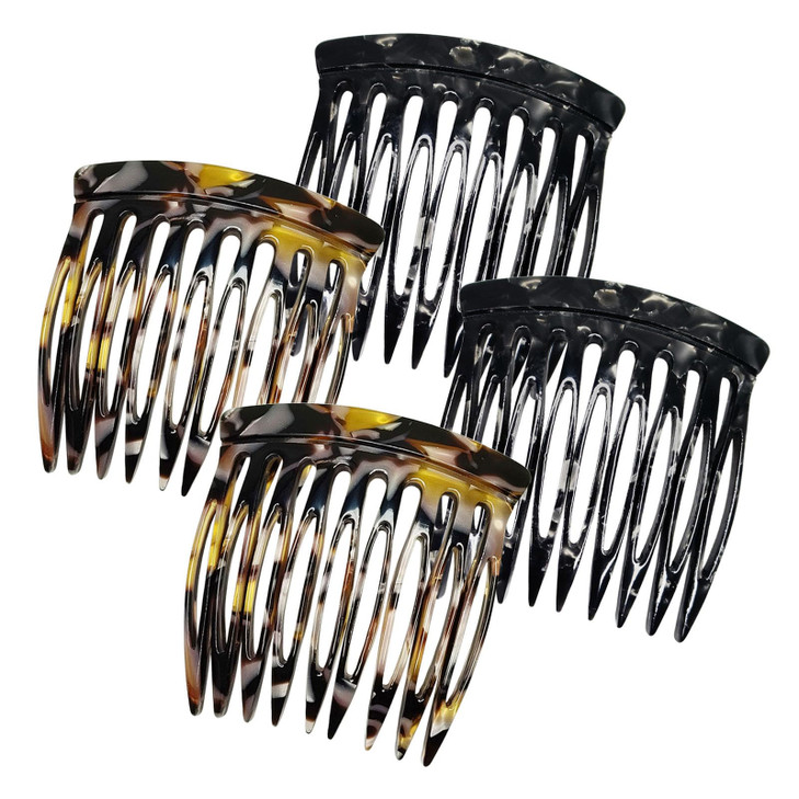 HYFEEL Hair Side Combs Small French Side Hair Comb Clips for Women Decorative French Twist Hair Styling Accessories 4 Pc