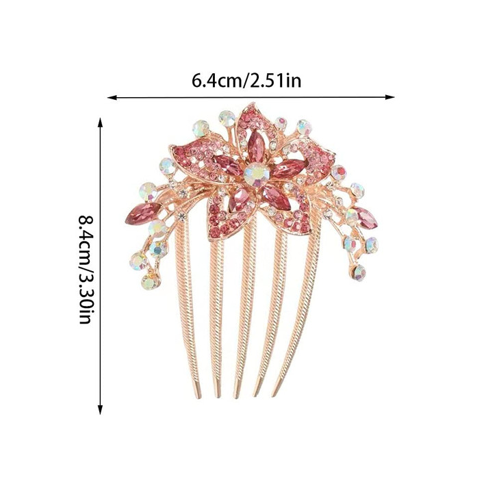KuuGuu 6 PCS Flower Bride Wedding Hair Comb Floral Rhinestone Hair Side Combs Crystal Hair Pins Sparkly Vintage Headpiec