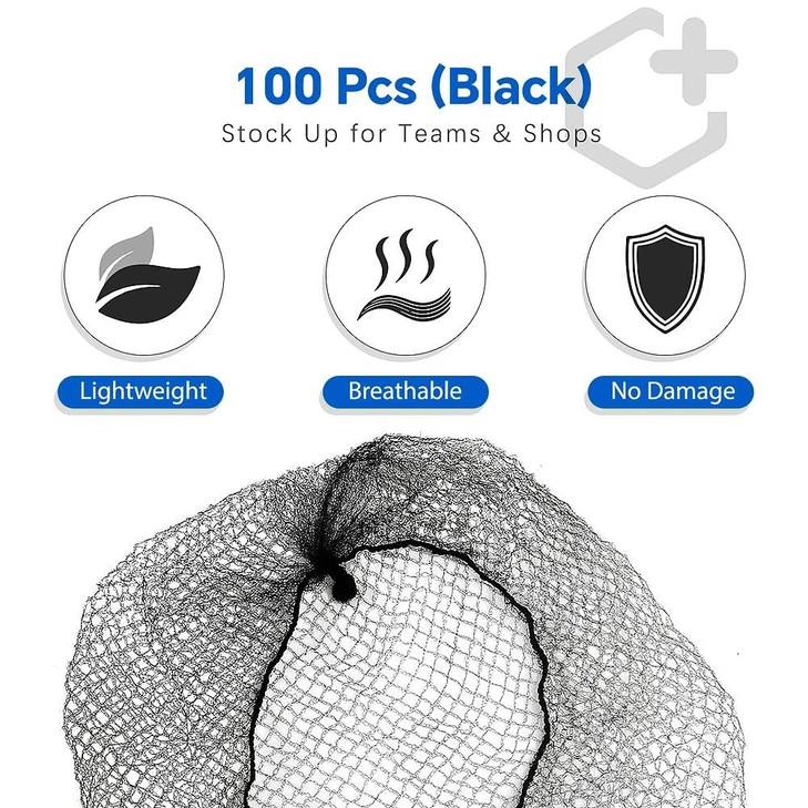 Hair Net 100 Pcs Smilco 26 Inches Elasticity Invisible Elastic Mesh Wig Nets for Hair Bun Making Ballet Dancer Kitchen F