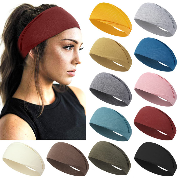 AKTVSHOW Headbands for Short Hair Elastic NonSlip Workout Sports Yoga Head Bands Wide Thick Sweat Hair Wraps for Girls 1
