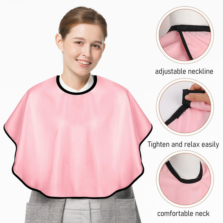 KALIONE 3 Pcs Makeup Capes for Clients Beauty Salon Bibs Shorty Smock for Clients Lightweight Combout Beard Apron Hair D