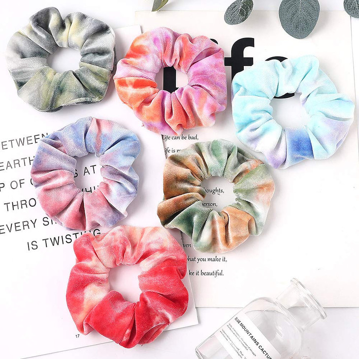 Premium Velvet Macaron Theme Hair Scrunchies Tie Bobbles Rainbow Hair Bands Scrunchy Hair Tie Ropes Lce Cream Color for