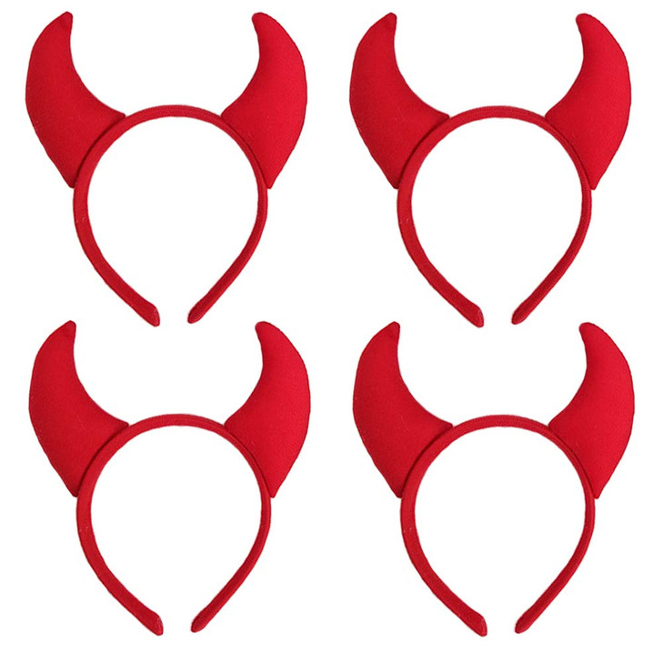 Halloween Devil Headband Devil Horns Headbands Hair Bands Red Devils Ears Headpiece Women Devil Hairband Hair Hoops Part