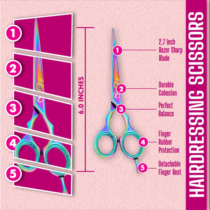 Tycon Hair Cutting Scissors Professional 65 Japanese Stainless Steel 27 Razor Edge Blade Barber Scissors Ergonomic desig