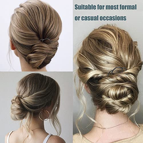 8 Pieces Side Combs Metal Fork Clip Pins for Buns 4 Prong Updo UShape Sticks for Women Hair Styling Tool Accessories