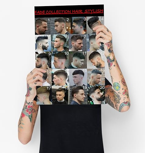 VMXWLL Barber Shop Decor Fade Collection Mens Hairstyle Chart Professional Canvas Wall Art for Barbershop Salon Haircut