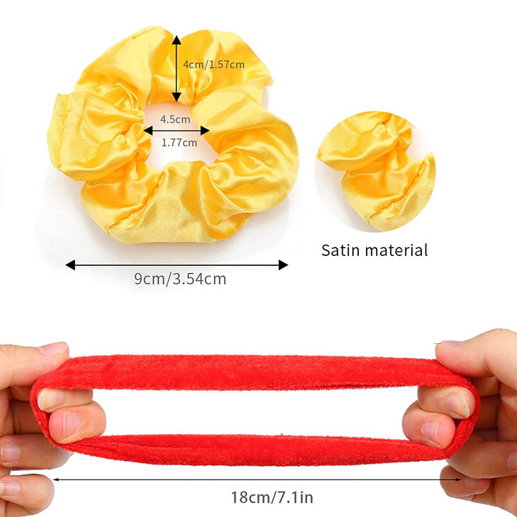 60 Pcs Soft Velvet and Satin Scrunchies for Girls and Women Silk Elastic Hair Ties and Accessories With Gift Bag