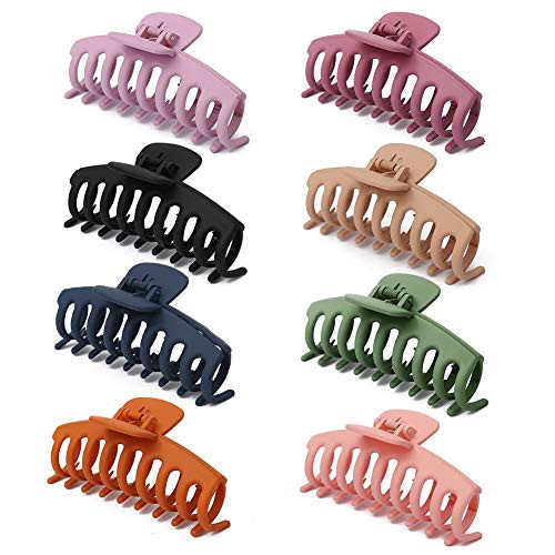 8 Pcs Hair Clips Large Claw Hair Clips for Thick Hair No Slip Strong Hold Big Hair Claw Banana Hair Claw Clips for Women