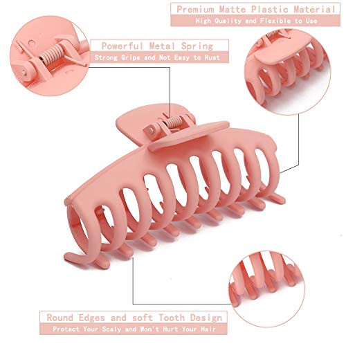 8 Pcs Hair Clips Large Claw Hair Clips for Thick Hair No Slip Strong Hold Big Hair Claw Banana Hair Claw Clips for Women