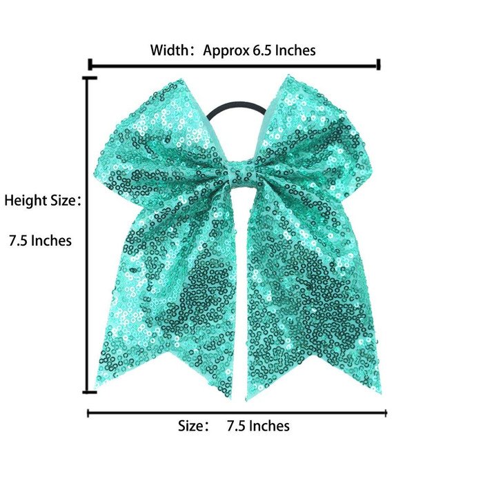CLLOT 12PCS 8 Sequin Glitter Cheer Bows Large Sparkly Cheer Hair Bows for Girls Cheerleading Team Sports Competition Che