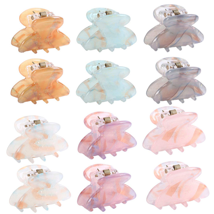 Sequin Mini Hair Clips 12PCS NoSlip Grip Claw Barrettes for Women with Thick Hair 118