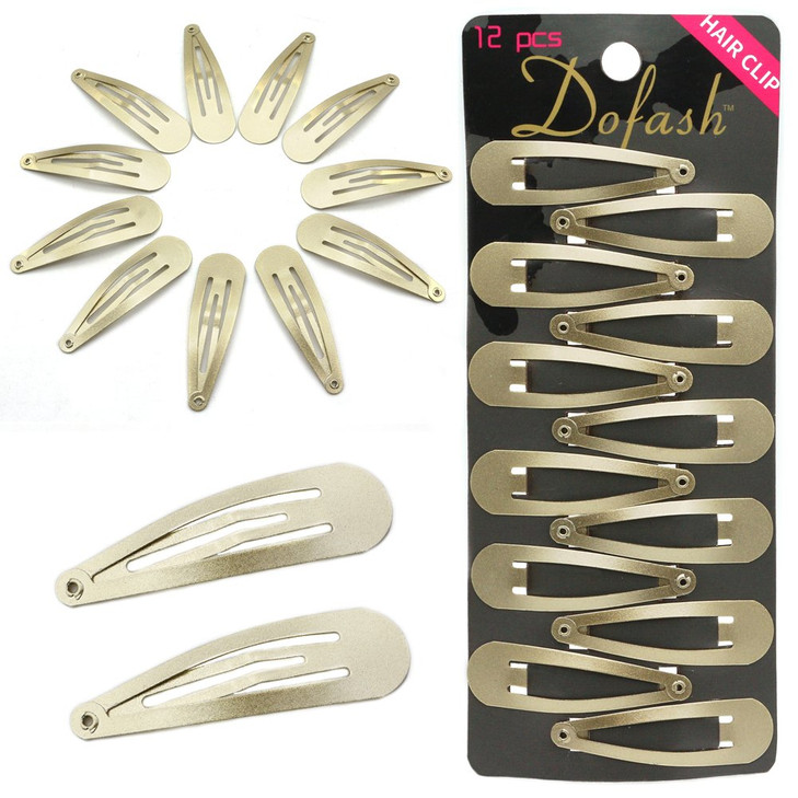 Dofash Snap Hair Clips Metal Grips 5CM2 IN Barrettes for Thin Hair Basic Hair Accessories Hair Barrettes 12PCS Blonde