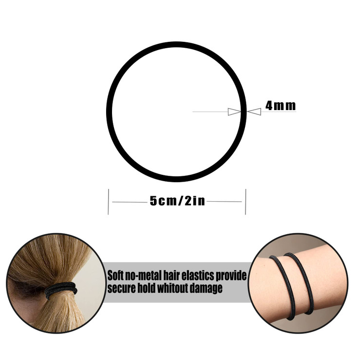 Hageolan MultyColored Hair Ties 120 PCS Large Elastic Bands No Damage Ponytail Holders for Thick Hair Women Men and Girl