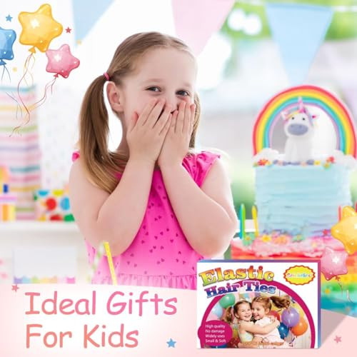 200PCS Elastic Hair Ties for Thin Hair Small NoCrease Ponytail Holders for Kids Baby Toddler Multicolor Girl Hair Access