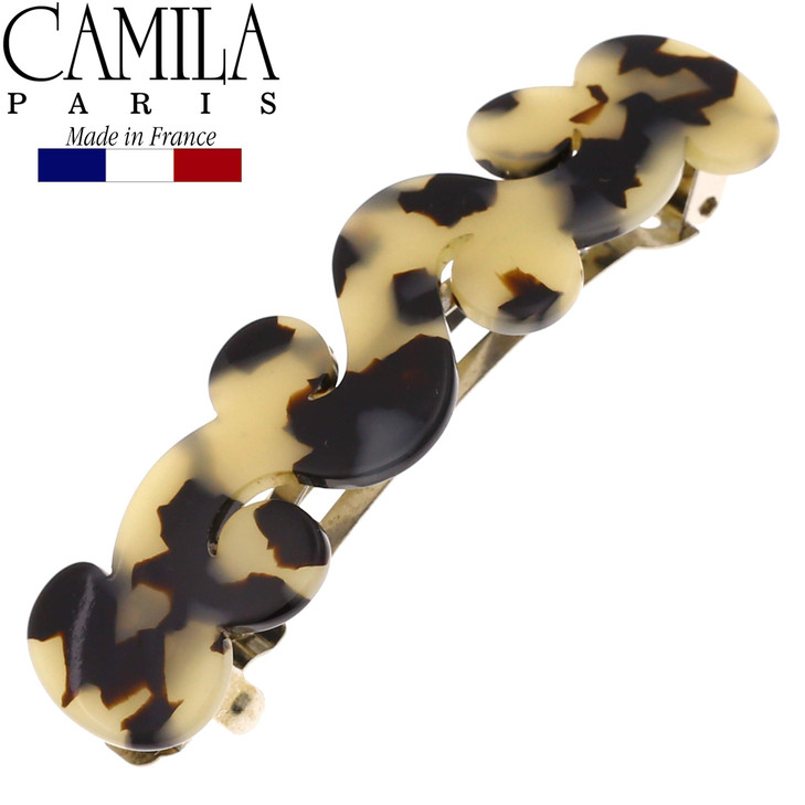 Camila Paris V105 French Hair Barrette Clip for Girls Handmade Flow Metal Clasp Strong Hold Grip Hair Clips for Women No